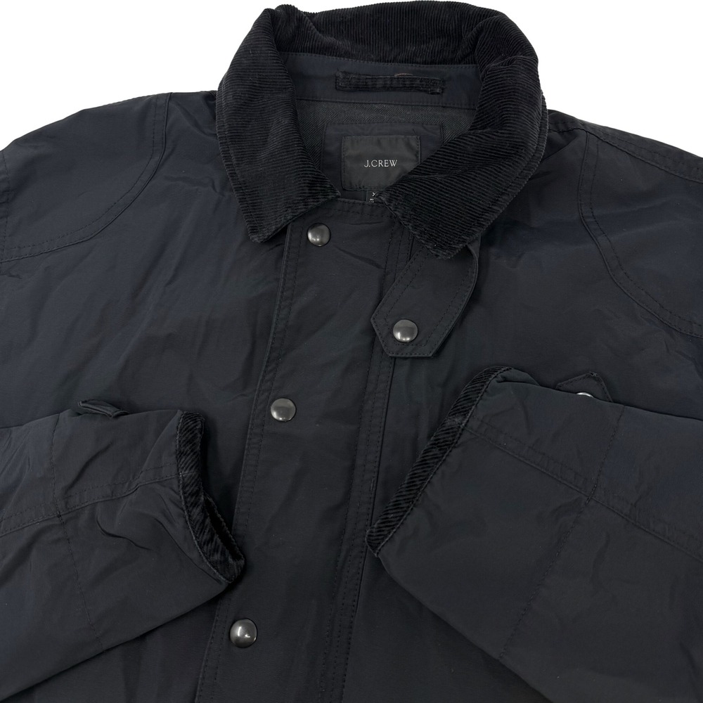 J.Crew Mens XL Black Corduroy Collar Field Jacket Re-Imagined Cotton Blend